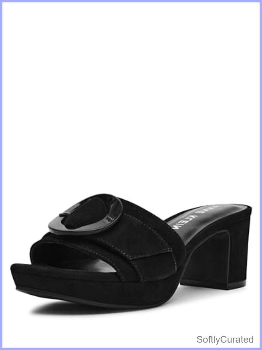 Anne Klein Pepper Platform Heeled Sandals Faux Leather Slip On